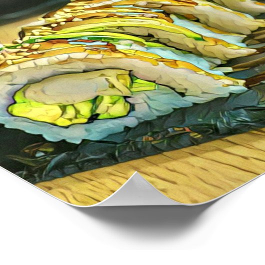 Vintages Sushi-Geschenk Poster (Ecke)