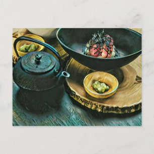 Vintages Sushi-Geschenk Postkarte