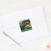 Vintages Sushi-Geschenk Quadratischer Aufkleber (Umschlag)