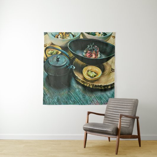 Vintages Sushi-Geschenk Wandteppich (Beispiel)