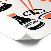 Vintages Sushi-Plakat Poster (Ecke)