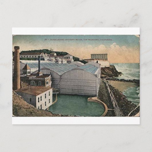 Vintages Sutro Baths Cliff House Postkarte (Vorderseite)