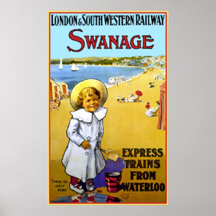 Vintages Swanage Schienen-Reise-Plakat Poster