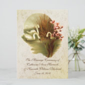 Vintages Swans-Hochzeitsprogramm Programm (Stehend Vorderseite)