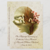 Vintages Swans-Hochzeitsprogramm Programm (Vorne/Hinten)