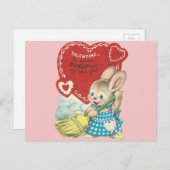 Vintages Sweep Bunny Valentine Feiertagspostkarte (Vorne/Hinten)