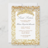 VINTAGES SWEET 16 Prinzessin Pearl Damask Pergamen Einladung (Rückseite)