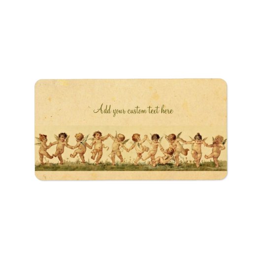 Vintages Sweet Happiy Dancing Cherubs Custom Label Adressaufkleber (Vorne)