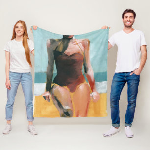 Vintages Swim - Red Swimsuit Fleecedecke