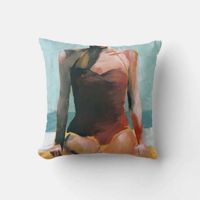 Vintages Swim - Red Swimsuit Kissen (Vorderseite)