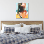 Vintages Swim - Red Swimsuit Leinwanddruck (Insitu (Schlafzimmer))