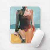Vintages Swim - Red Swimsuit Mousepad (Mit Mouse)