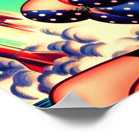 Vintages Swimsuit-Button Poster (Ecke)