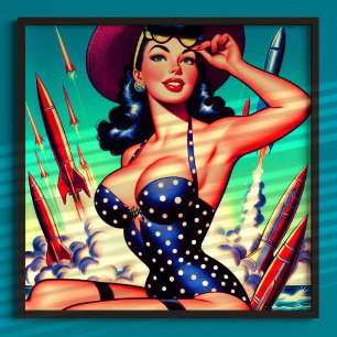 Vintages Swimsuit-Button Poster