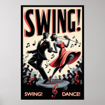 Vintages Swing Dance Night Poster