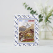 Vintages Swiss Raulway Poster, Zermatt Postkarte (Stehend Vorderseite)