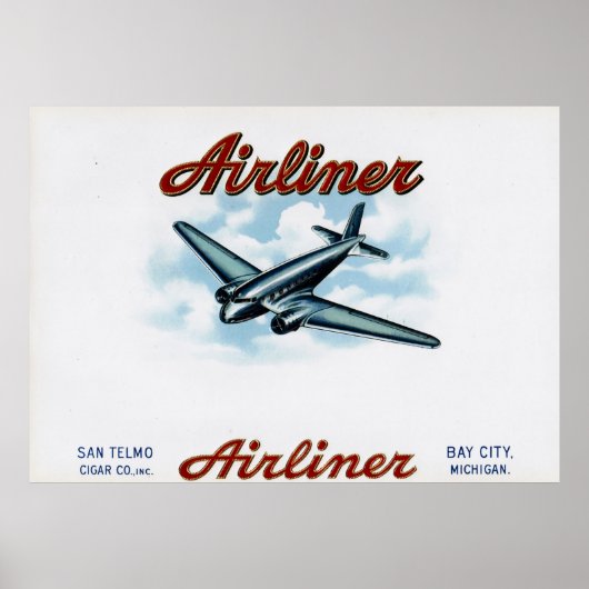 Vintages Symbol für das Airliner-Kästchen Poster (Vorne)