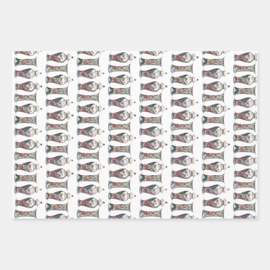 Vintages Tabakleaf Vasen Ingwerglas  Geschenkpapier Set (Vorderseite 2)