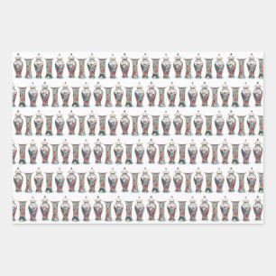 Vintages Tabakleaf Vasen Ingwerglas  Geschenkpapier Set