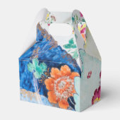 Vintages Tabakleder-Blumenmuster Geschenkschachtel (Rückseite)