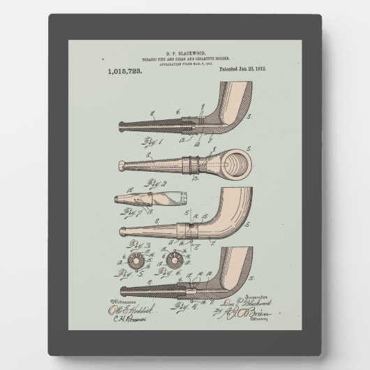 Vintages Tabakpatent Fotoplatte (Vorderseite)