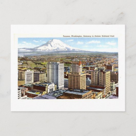 Vintages Tacoma, Washington, City View Postkarte (Vorderseite)