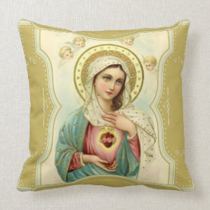 Vintages tadelloses Herz von Mary w/cherubs Kissen