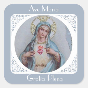 Vintages tadelloses u. trauriges Herz von Mary Quadratischer Aufkleber