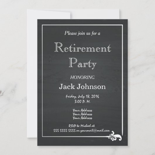 Vintages Tafel-Ruhestands-Party Einladung (Vorderseite)