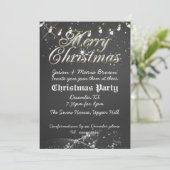 Vintages Tafel-WeihnachtsParty Einladung (Stehend Vorderseite)