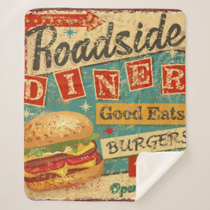 Vintages Tafelschild Diner Metal, Diner, Retro, v Sherpadecke