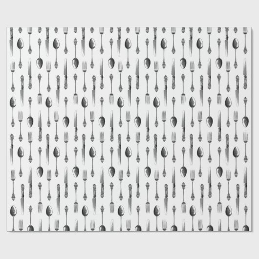 Vintages Tafelsilber-Muster-Verpackungs-Papier Geschenkpapier (Flach)