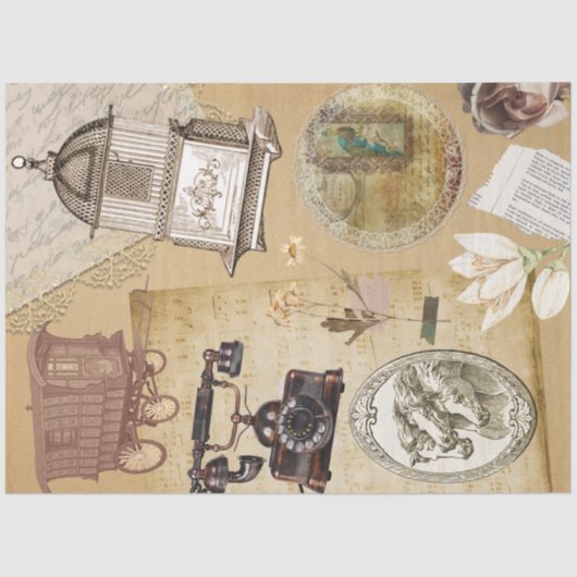 Vintages Tagebuch Viktorianisch Design decoupage r Seidenpapier (Vorderseite)