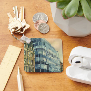 Vintages tägliches Express-Gebäude auf der Fleet S Schlüsselanhänger