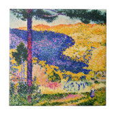 Vintages Tal mit Tannenmalerei Fliese (Vorderseite)