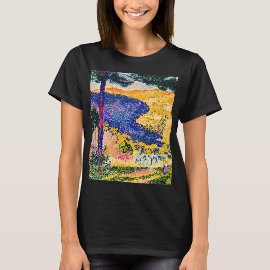 Vintages Tal mit Tannenmalerei T-Shirt (Vorderseite)