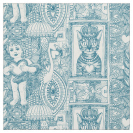 Vintages Talentkitschpfauenblau Stoff