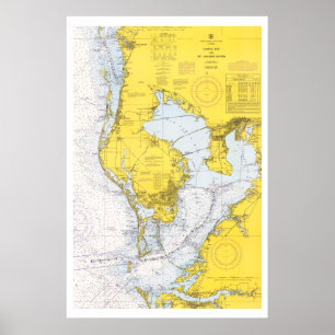 Vintages Tampa Bay Seediagramm Poster