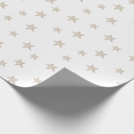 Vintages Tan Stars Wrapping Paper Geschenkpapier (Ecke)