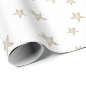 Vintages Tan Stars Wrapping Paper Geschenkpapier (Rolleneckpunkt)