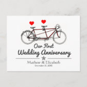 Vintages Tandem Bicycle Custom Wedding Jubiläum Postkarte (Vorderseite)