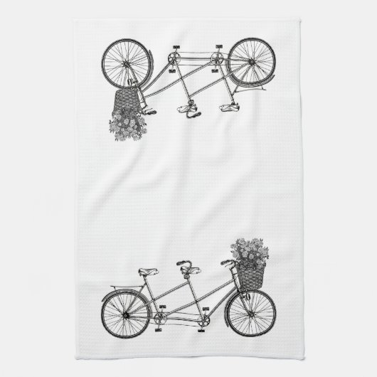 Vintages Tandem-Fahrrad Geschirrtuch (Vertikal)