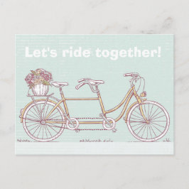 Vintages Tandem-Fahrrad Postkarte