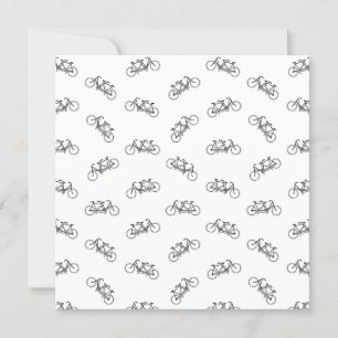 Vintages Tandem-Zweisitzer-Fahrrad-FARBE Einladung