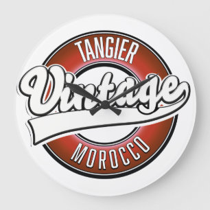 Vintages Tangier-Marokko-Logo Große Wanduhr