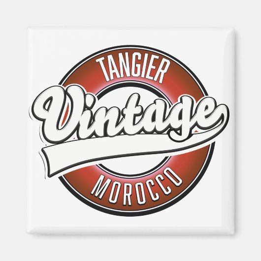 Vintages Tangier-Marokko-Logo Magnet (Vorne)