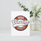 Vintages Tangier-Marokko-Logo Postkarte (Stehend Vorderseite)