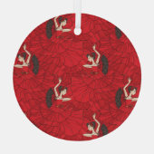 Vintages Tango Flamenco-Tanzmuster Ornament Aus Glas (Rückseite)