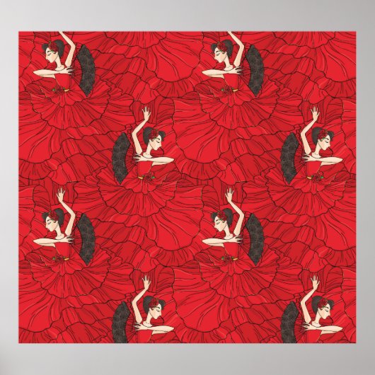 Vintages Tango Flamenco-Tanzmuster Poster (Vorne)