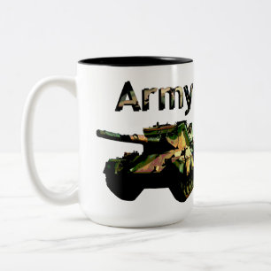 Vintages Tank-Öl, gestrichen, Zweifarbige Tasse